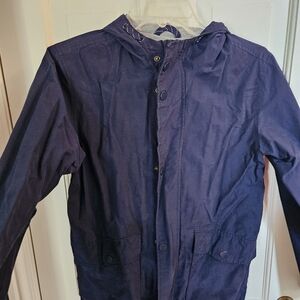 Old Navy Blue Raincoat Lightweight Water-Resistant